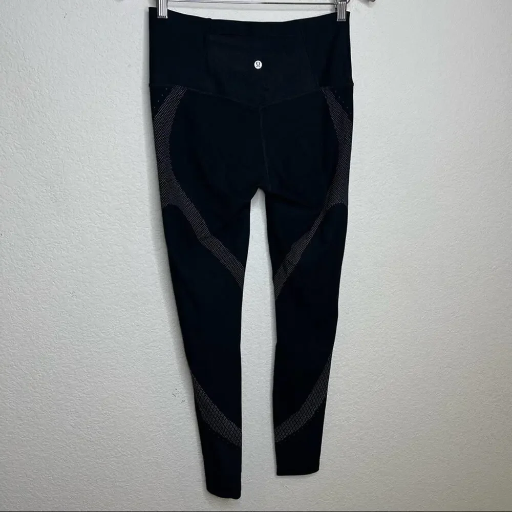 Lululemon Mapped Out High Rise Tight‎ Black Glacier Size 4